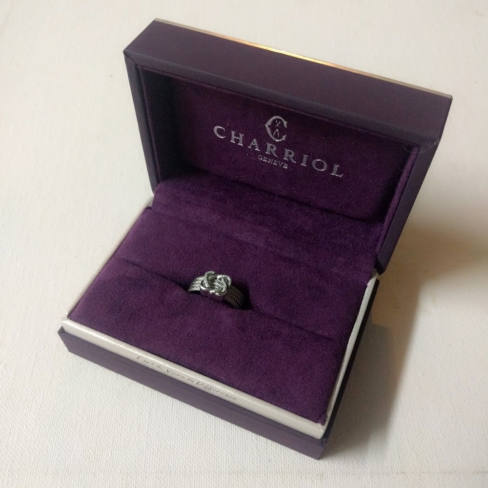 Charriol Heart 2 Heart Silver Stainless Cable Ring